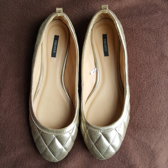 Forever 21 Shoes - F21 Gold Quilted Flats